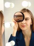 Зеркало макияжное, увеличение ×10, на присосках, d=9 см, чёрное - Фото 6