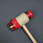 Массажёр-колотушка «Ёжик», универсальный, деревянный, 5 × 9,5 × 30,5 см, цвет красный/бежевый - Фото 5