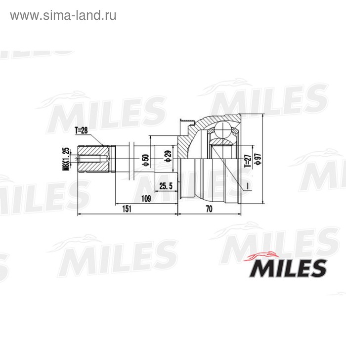 Шрус MILES GA10020 - Фото 1