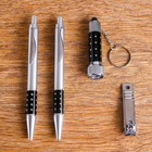 Набор подарочный 4в1 (2 ручки, кусачки, фонарик черный) - Фото 3