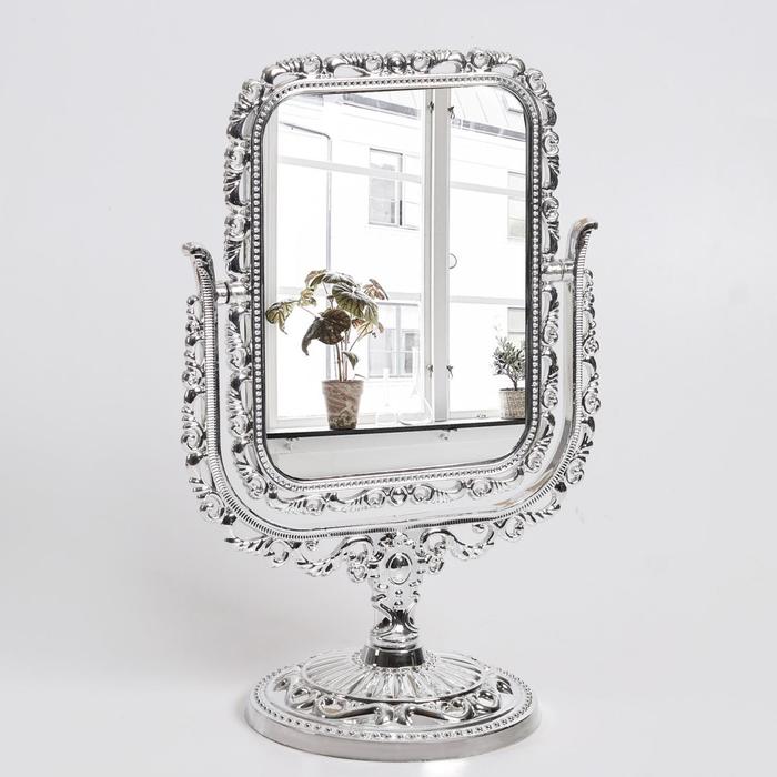 Зеркало настольное, с увеличением, зеркальная поверхность 11,5 х 15,5 см, цвет серебристый - Фото 1