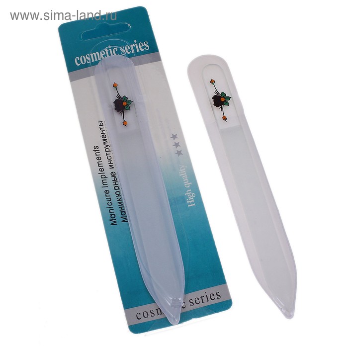 Пилка стеклянная для ногтей "Цветок", 14см - Фото 1