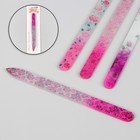 Пилка стеклянная для ногтей, 14 см, в чехле, на блистере, рисунок МИКС - Фото 1