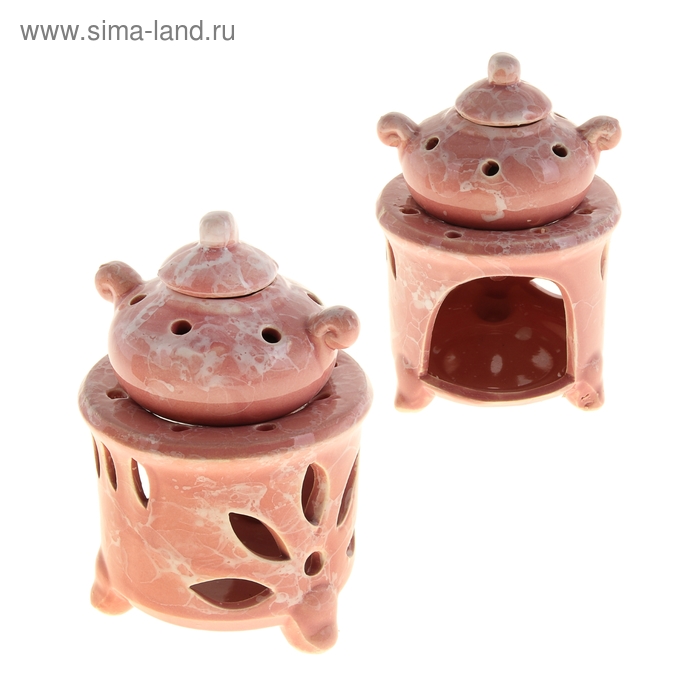 Аромалампа для эфирных масел «Чайник на колонне», под мрамор, 12×8.5×8.5 см, МИКС - Фото 1