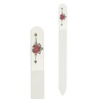 Пилка стеклянная для ногтей "Роза", 14см, 3шт - Фото 1