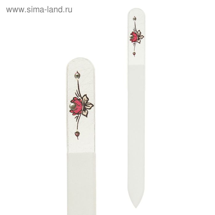 Пилка стеклянная для ногтей "Роза", 14см, 3шт - Фото 1