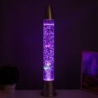 Лава - лампа RISALUX «Ракета-аквариум», подсветка, RGB, от сети 220 В, серебристая, 10×10×70 см - Фото 6