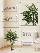 Дерево искусственное «Лист с белым», h=160 см - Фото 2