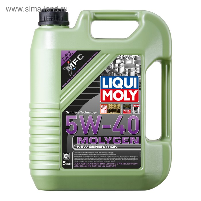 Масло моторное  LiquiMoly Molygen New  Generation 5W-40, 5 л - Фото 1