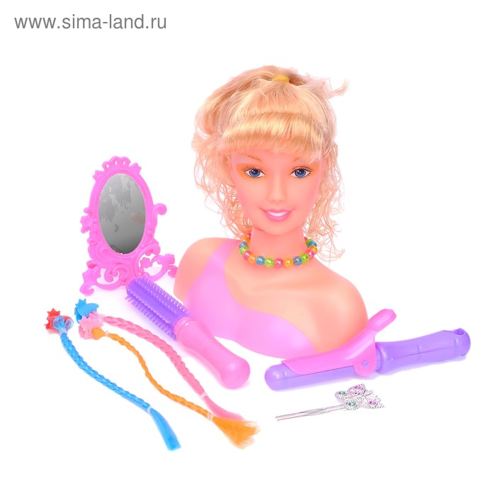 Кукла-манекен для создания причёсок "Модный салон" с аксессуарами - Фото 1