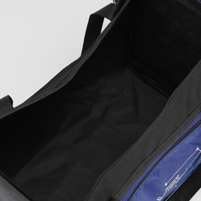 Сумка спортивная, отдел на молнии, 3 наружных кармана, цвет синий