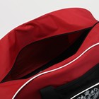 Сумка спортивная на молнии, 3 наружных кармана, длинный ремень, цвет красный/чёрный - Фото 3