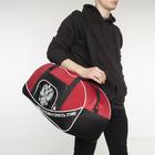 Сумка спортивная на молнии, 3 наружных кармана, длинный ремень, цвет красный/чёрный - Фото 4
