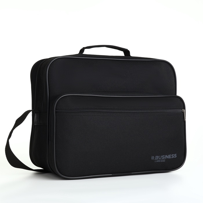 Сумка мужская Luris, для ноутбука, регулирующийся ремень, чёрная - Фото 1