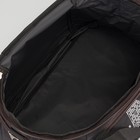 Сумка дорожная, с расширением, отдел на молнии, 4 наружных кармана, регулируемый ремень, цвет чёрный/коричневый - Фото 5