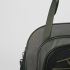 Сумка спортивная, отдел на молнии, 2 наружных кармана, длинный ремень, цвет хаки/чёрный - Фото 4