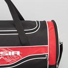 Сумка спортивная на молнии, 3 наружных кармана, большой размер, цвет чёрный/красный - фото 22560974