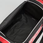 Сумка спортивная на молнии, 3 наружных кармана, большой размер, цвет чёрный/красный - фото 22560975