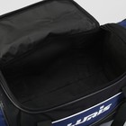 Сумка спортивная на молнии, 3 наружных кармана, длинный ремень, цвет чёрный/синий - Фото 5