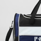 Сумка спортивная на молнии, наружный карман, длинный ремень, цвет чёрный/триколор - фото 9892048