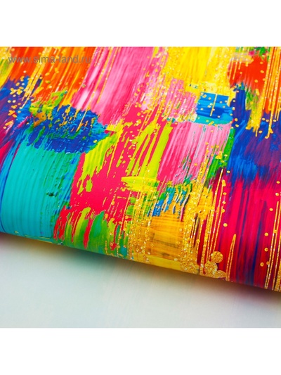 Бумага упаковочная глянцевая «Мазки», 100×70 см