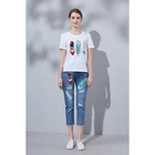 Комплект женский (футболка, джинсы) 031, цвет белый, р-р 44 рост 175 - Фото 1
