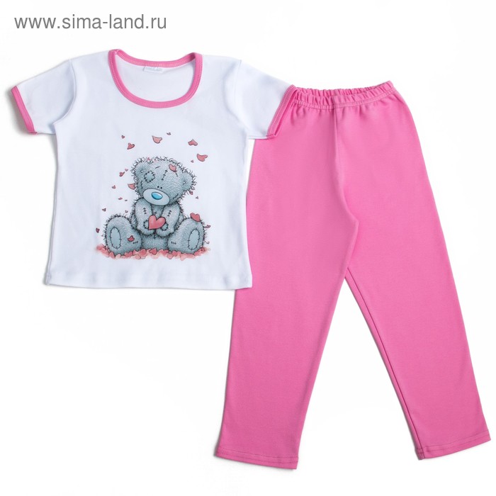 Пижама для девочки "Мишки-Тедди", рост 104-110 см, цвет розовый т107 - Фото 1
