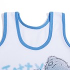 Майка для мальчика "Мишки-Тедди", рост 122-128 см, цвет белый/голубой мт123 - Фото 3