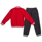 Костюм спортивный для мальчика (куртка+брюки), рост 98 см, цвет тёмно-серый+красный Н792 - Фото 2