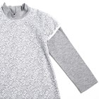 Платье для девочки, рост 104 см, цвет серый меланж/белый Т012 - Фото 3