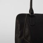 Сумка женская, 3 отдела на молнии, наружный карман, цвет чёрный - Фото 4