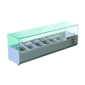 

Витрина GASTRORAG VRX 1500/380, 280 Вт, +2 до +8°С, 6 гастроёмкостей GN 1/3 + 1 GN 1/2