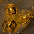 УЦЕНКА Гирлянда «Нить» 4 м с насадками «Кубик звезда», IP20, прозрачная нить, 20 LED, свечение тёплое белое, 8 режимов, 220 В - Фото 3