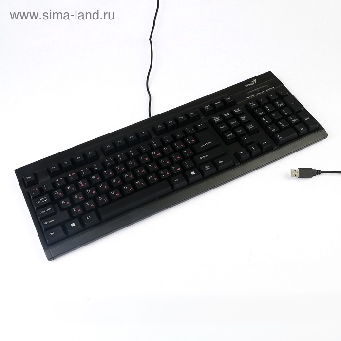 Клавиатура Genius KB-125, проводная, мембранная, 107 клавиш, USB, черная - Фото 1