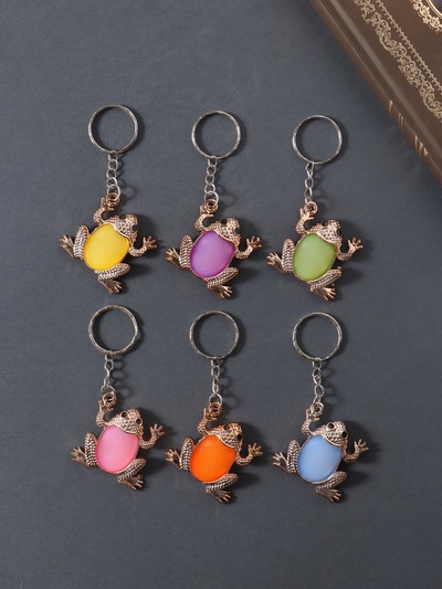 Брелок пластик "Лягушка красочная" МИКС 3,2х3,7 см