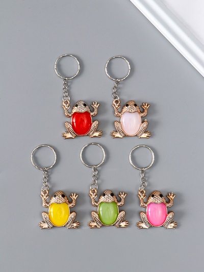 Брелок для ключей на кольце «Лягушка красочная», пластик, 3.2×3.7 см, МИКС