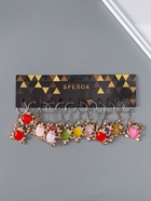 Брелок для ключей на кольце «Лягушка красочная», пластик, 3.2?3.7 см, МИКС (комплект 12 шт) - фото 57919516