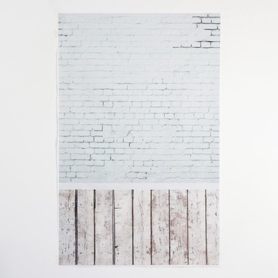 Фотофон для съёмок, винил «Белый кирпич», стена и пол, 80×125 см