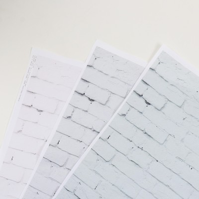 Фотофон винил "Белый кирпич" стена+пол 80х125 см