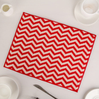 Коврик для сушки посуды Доляна «Зигзаг», 30×40 см, микрофибра, цвет красный - Фото 1