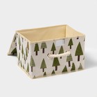 Короб стеллажный для хранения с крышкой «Ёлки», 26×20×17 см - Фото 2