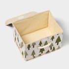 Короб стеллажный для хранения с крышкой «Ёлки», 26×20×17 см - Фото 4