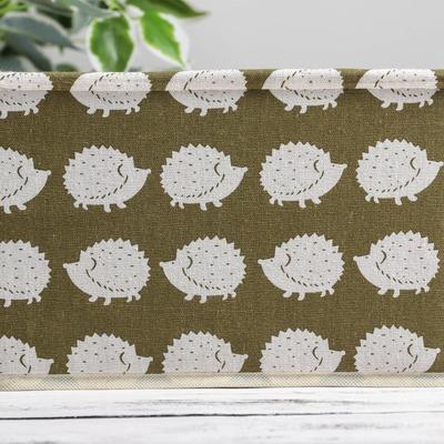 Короб стеллажный для хранения с крышкой «Ёжики», 25×20×17 см, зелёный