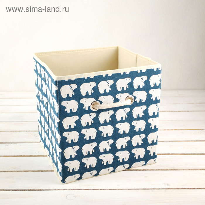 Короб стеллажный для хранения «Северные мишки», 27×27×27 см - Фото 1