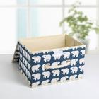 Короб стеллажный для хранения с крышкой «Северные мишки», 25×20×17 см, цвет синий - Фото 3