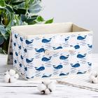 Короб стеллажный для хранения с крышкой «Киты», 25×20×17 см, белый - Фото 3