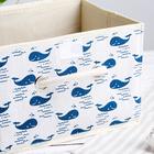 Короб стеллажный для хранения с крышкой «Киты», 25×20×17 см, белый - Фото 4