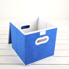 Короб стеллажный для хранения с крышкой 25×25×25 см «Вензель», цвет синий - Фото 3
