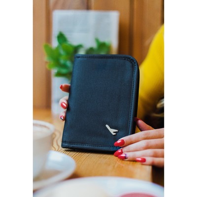 Кошелёк туристический, органайзер, отдел с карманами на молнии, цвет чёрный