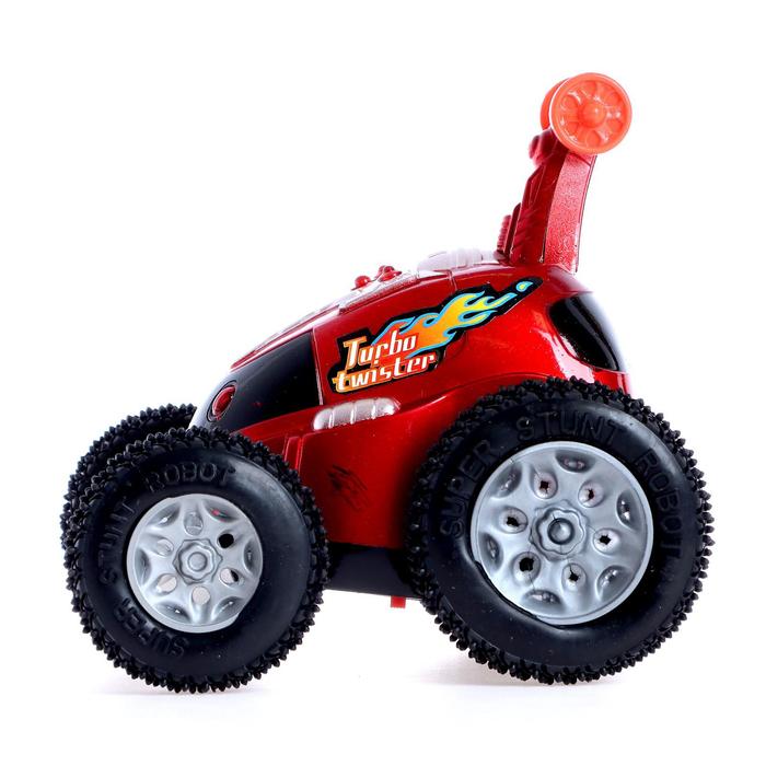 Машина радиоуправляемая «Перевёртыш», работает от батареек, световые эффекты, цвет красный 38927